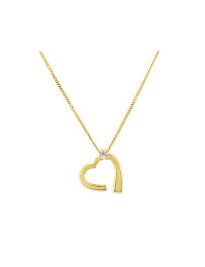 Collar corazón con zirconia