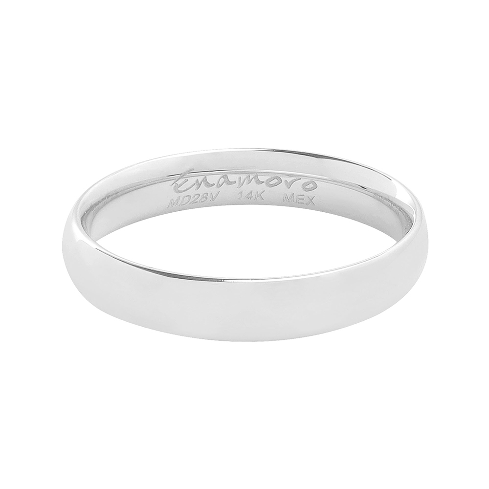 Argolla de Oro 14 k Confort Blanca 4 mm Enamoro CF002B-44