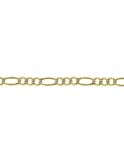 Cadena de Oro 14 k Fígaro 80 3x1 Pavé D´Villalpando