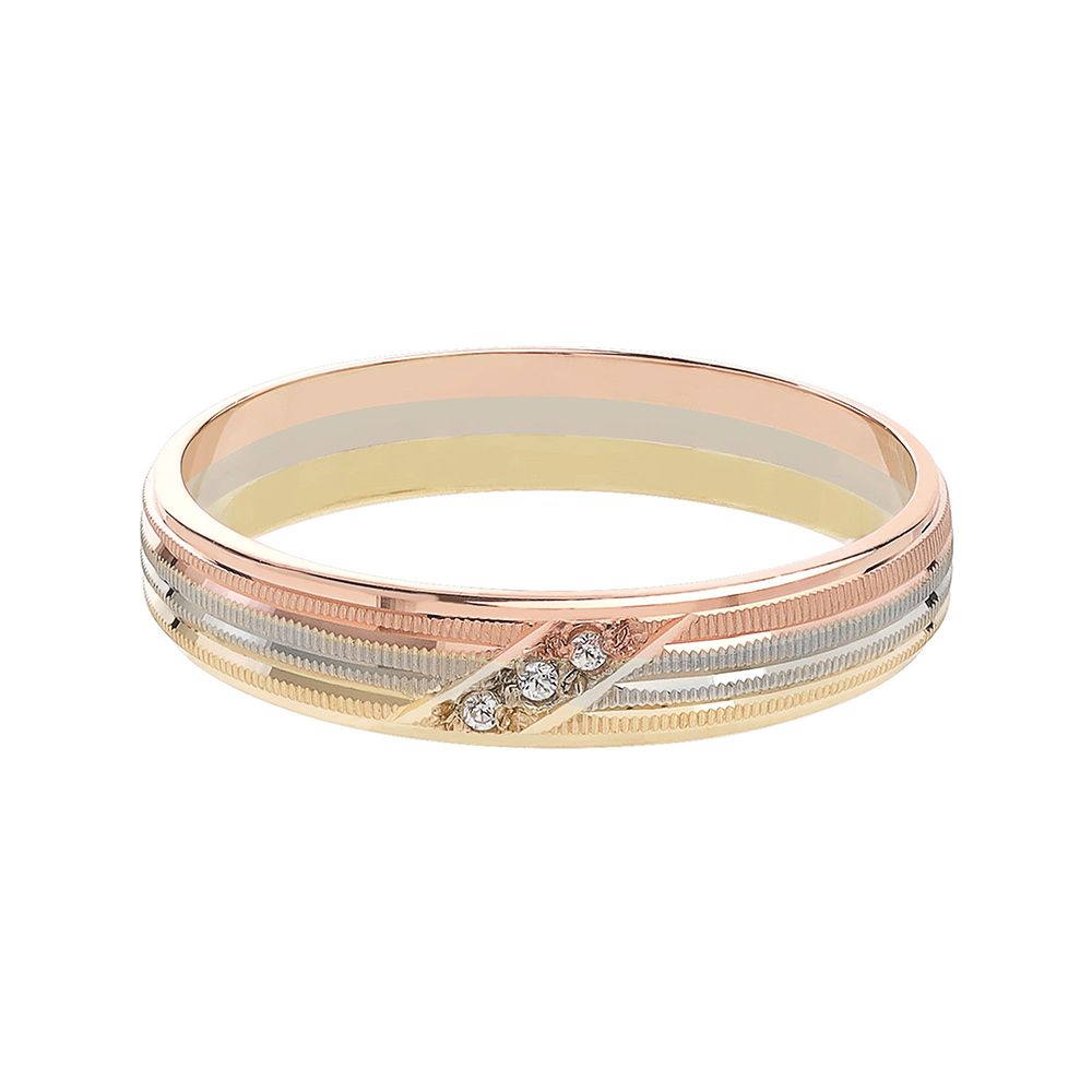 Argolla de Oro 10 k Clásica Colores con Piedras 4 mm Enamoro