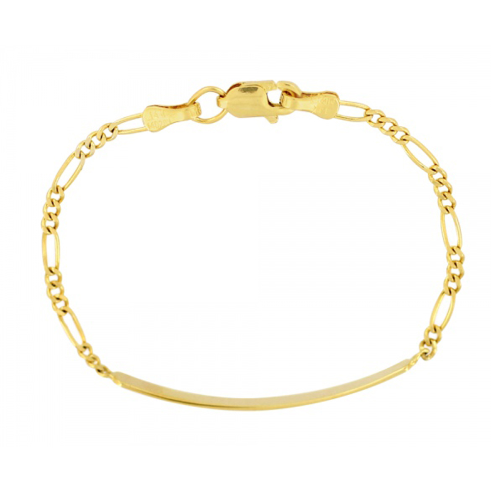 Esclava de Oro 10 k Fígaro 50 3x1 Placa Gruesa Mini 1 D´Villalpando