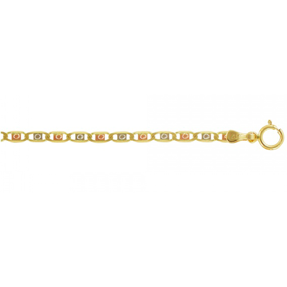 FL050CISACO Cadena de Oro 10k Florentina 50 Circulos Satinados Colores D´Villalpando